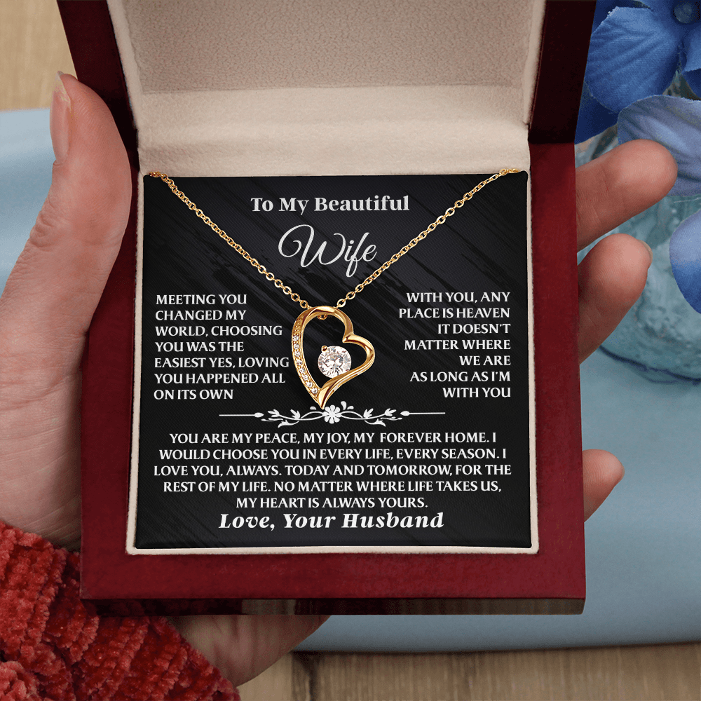 Heaven With You Wife Necklace Gift Set – She Opens It and Feels Forever Loved