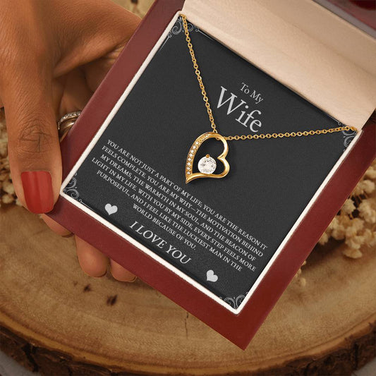 Elegant necklace gift for wife engraved with a heartfelt message, "You Are My Reason." A romantic gesture to express deep love, appreciation, and the bond you both share forever.