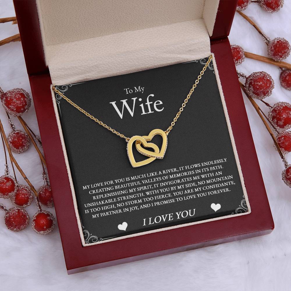 Show your partner how deeply you feel with this touching “River of Love” necklace. Heart-shaped design represents the emotional journey and strength of your enduring love.