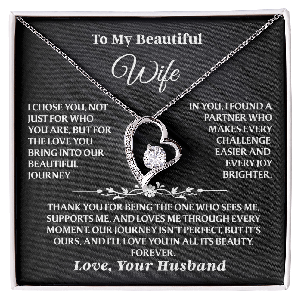 Elegant necklace gift for a beloved wife, symbolizing eternal love and devotion.