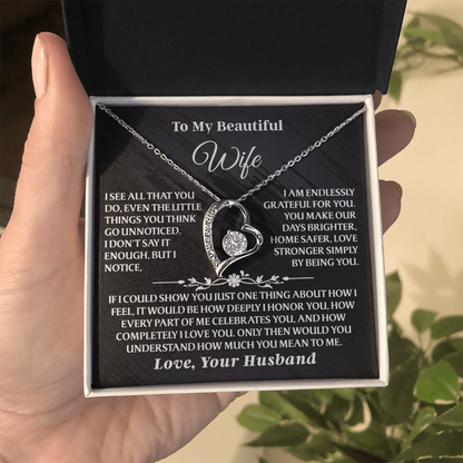 To My Wife - The “I See All That You Do” Moment Necklace
