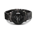 Crafted for style and sentiment, this engraved black chronograph watch offers both sophistication and personalization. Add a heartfelt message or name to make it a one-of-a-kind gift. 