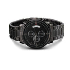 Crafted for style and sentiment, this engraved black chronograph watch offers both sophistication and personalization. Add a heartfelt message or name to make it a one-of-a-kind gift. 