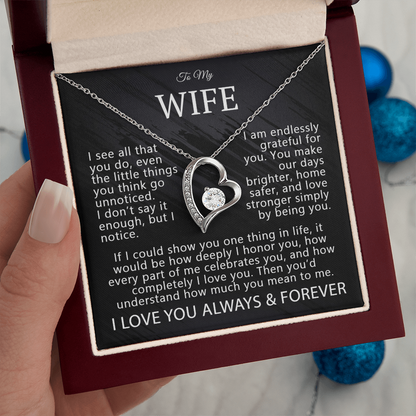 To My Wife – "I Notice You" Forever Love Necklace
