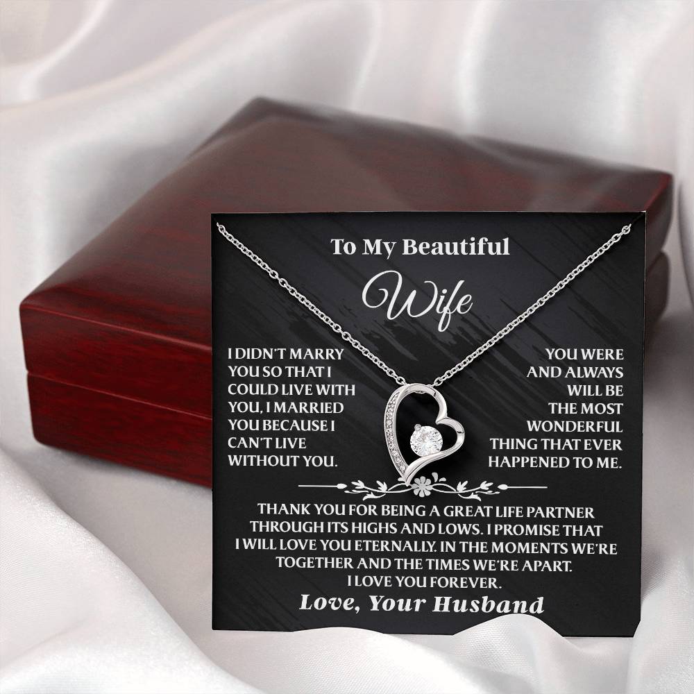 To My Beautiful Wife – Forever Love Necklace