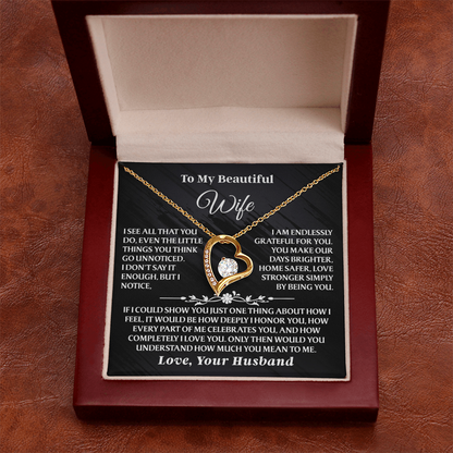 To My Wife - The “I See All That You Do” Moment Necklace