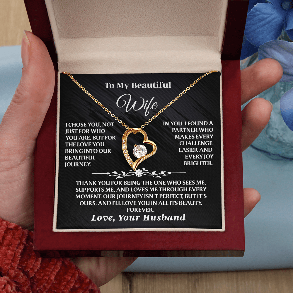 Sentimental necklace for wife, expressing love that lasts a lifetime.

