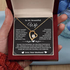 Heart-shaped pendant crafted to honor your everlasting bond with your beautiful wife.