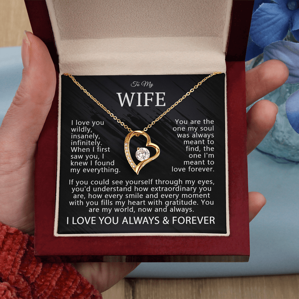 To My Wife – "I Love You Wildly" Necklace Gift Set
