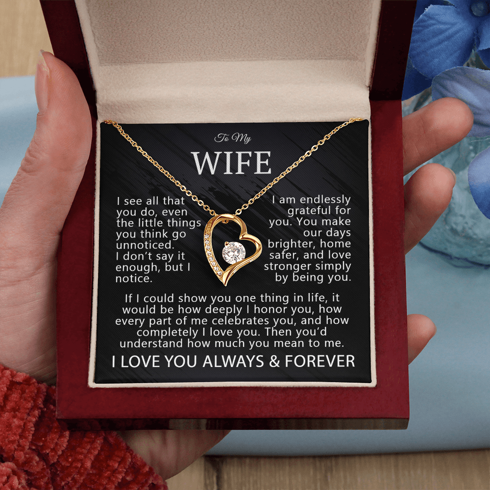 To My Wife – "I Notice You" Forever Love Necklace