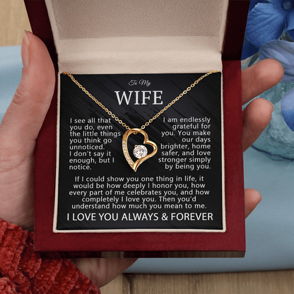 To My Wife – "I Notice You" Forever Love Necklace