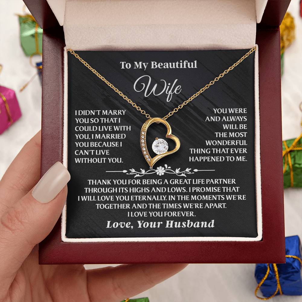 To My Beautiful Wife – Forever Love Necklace