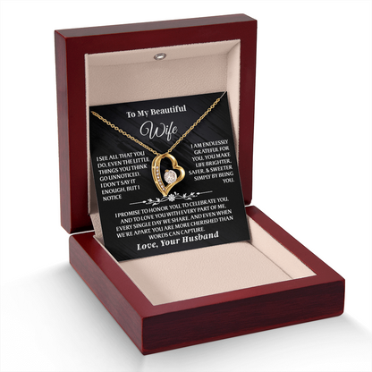 To My Wife – Forever Love Necklace Gift Set – She Opens the Box… and Knows She's Appreciated AA29