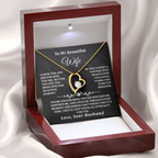 Stunning necklace gift that celebrates the everlasting bond between husband and wife.

