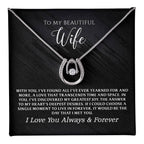 Celebrate your love story with this “Lucky in Love” necklace gift set for your wife. A beautiful way to express gratitude for the joy and luck she brings into your life.

