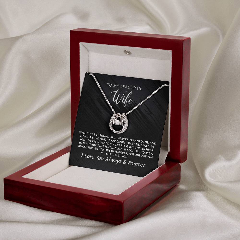 Express how fortunate you are to have her with this stunning “Lucky in Love” necklace. A touching gift set that symbolizes lasting love and heartfelt gratitude.

