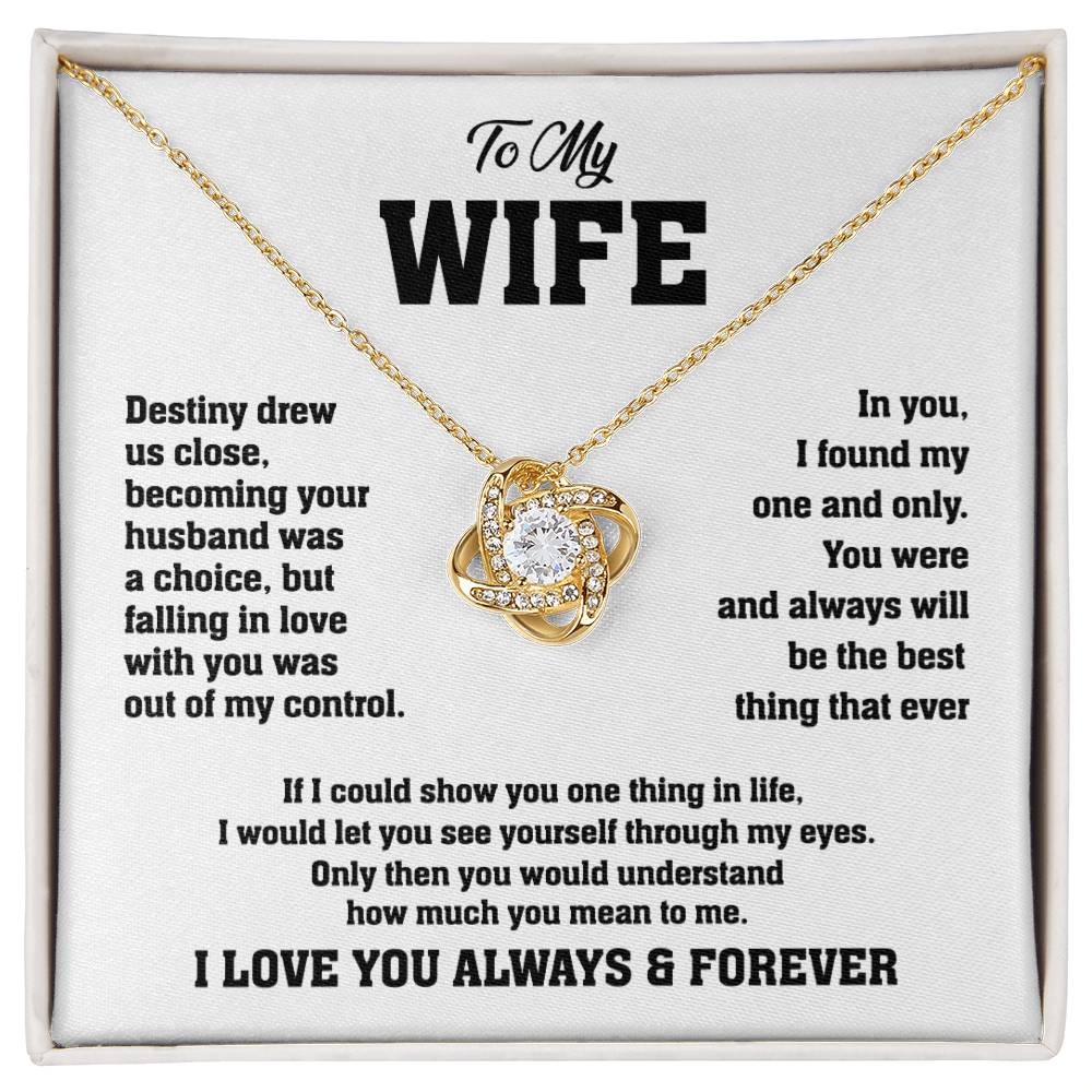 To My Wife - I Love You Always & Forever - Beautiful Gift for Wife - 14K White Gold Finish / Luxury Box