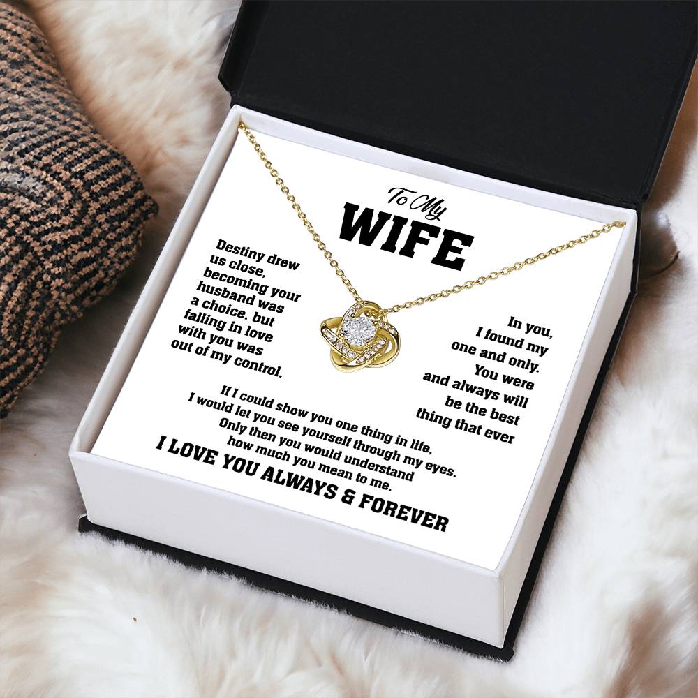 To My Wife - I Love You Always & Forever - Beautiful Gift for Wife - 14K White Gold Finish / Luxury Box