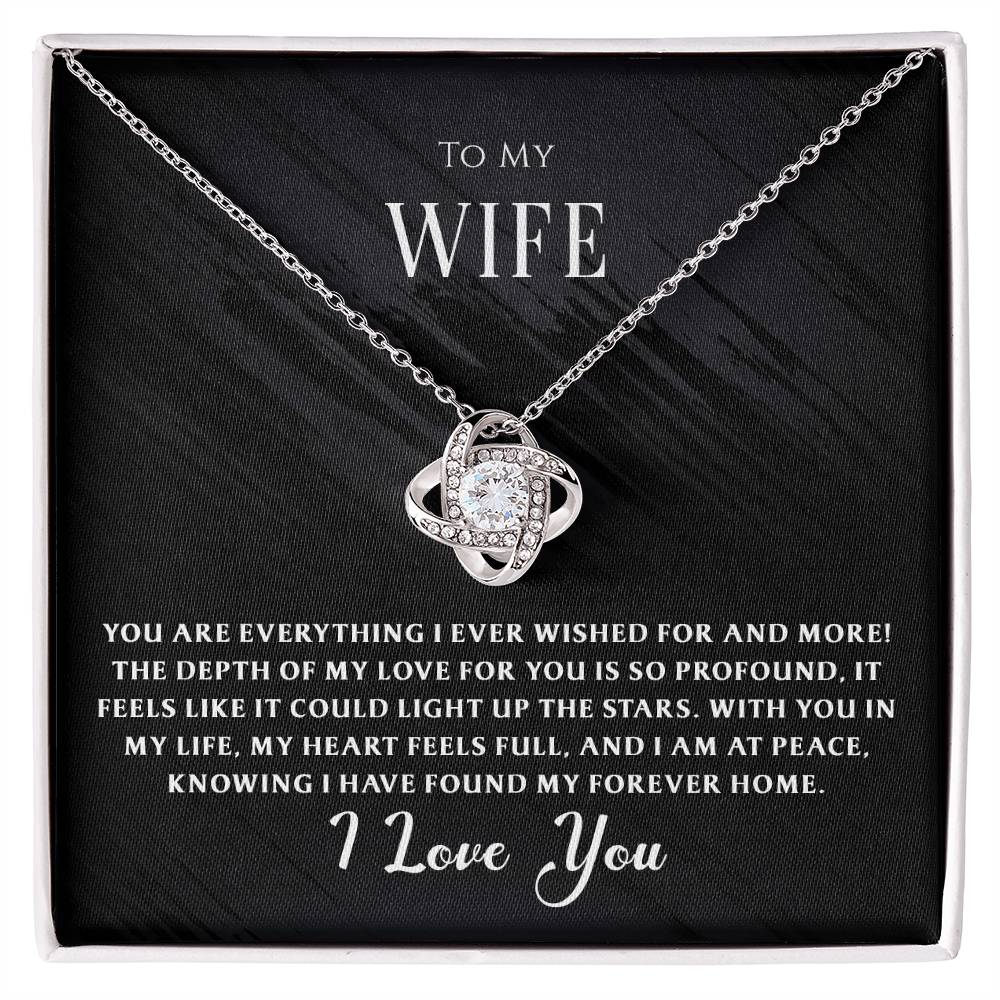 To My Wife - Love Knot Necklace - My Everything Necklace Gift Set