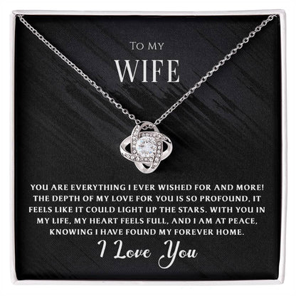 To My Wife - Love Knot Necklace - My Everything Necklace Gift Set