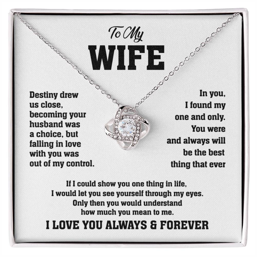 To My Wife - I Love You Always & Forever - Beautiful Gift for Wife - 14K White Gold Finish / Luxury Box