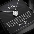 Elegant Love Knot Necklace for wife, representing unbreakable love. A touching gift that says, “You’re My Everything” – perfect for anniversaries, birthdays, or just to show how much you care.

