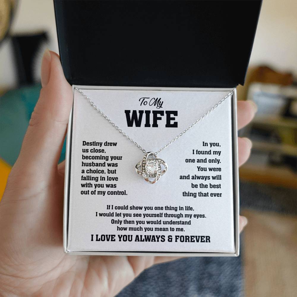 To My Wife - I Love You Always & Forever - Beautiful Gift for Wife - 14K White Gold Finish / Luxury Box