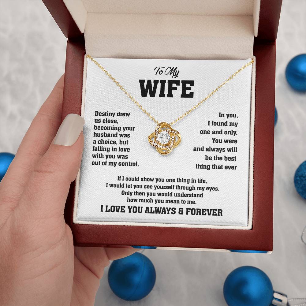 To My Wife - I Love You Always & Forever - Beautiful Gift for Wife - 14K White Gold Finish / Luxury Box