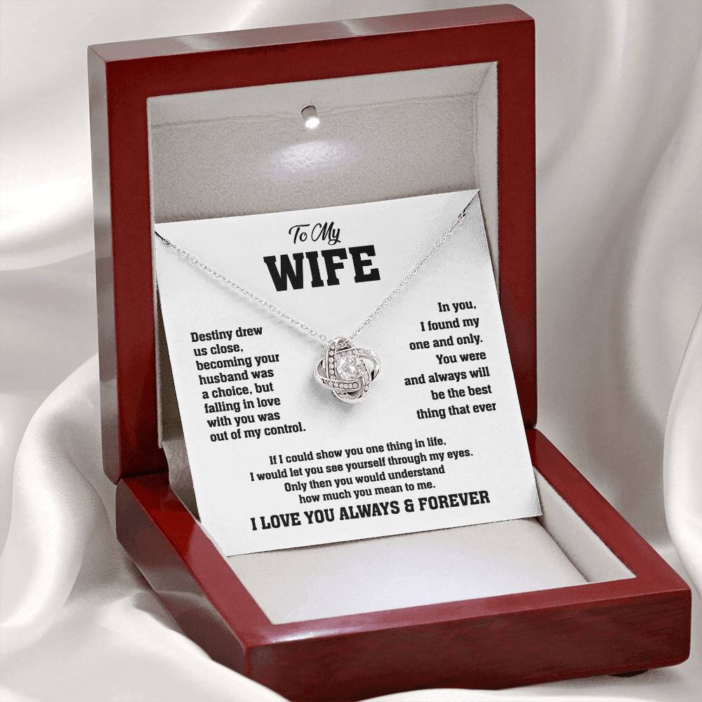 To My Wife - I Love You Always & Forever - Beautiful Gift for Wife - 14K White Gold Finish / Luxury Box