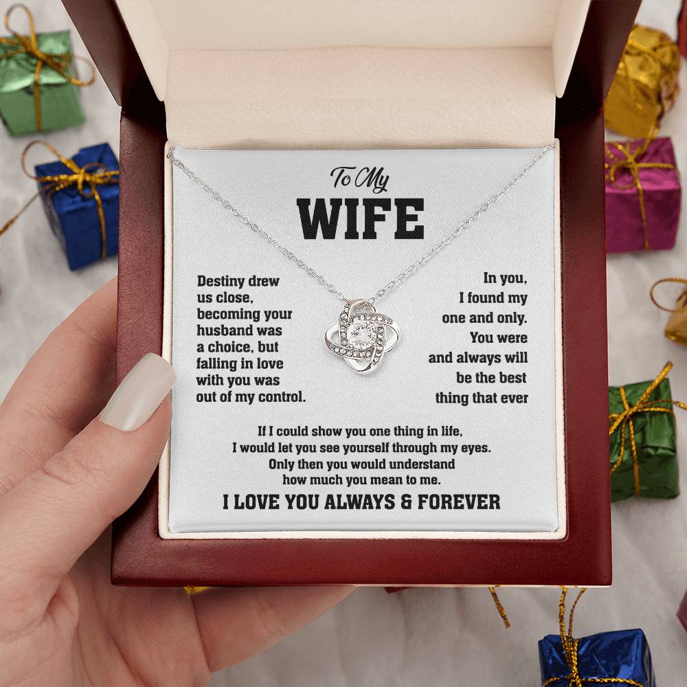 To My Wife - I Love You Always & Forever - Beautiful Gift for Wife - 14K White Gold Finish / Luxury Box