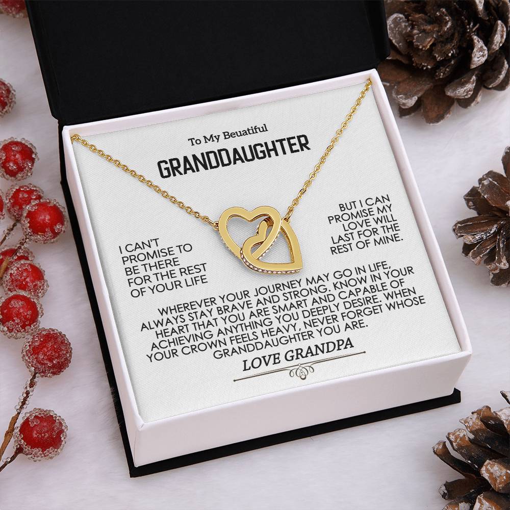 To My Granddaughter - Birthday Gift for Granddaughter - Interlocking Hearts Necklace