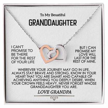 To My Granddaughter - Birthday Gift for Granddaughter - Interlocking Hearts Necklace