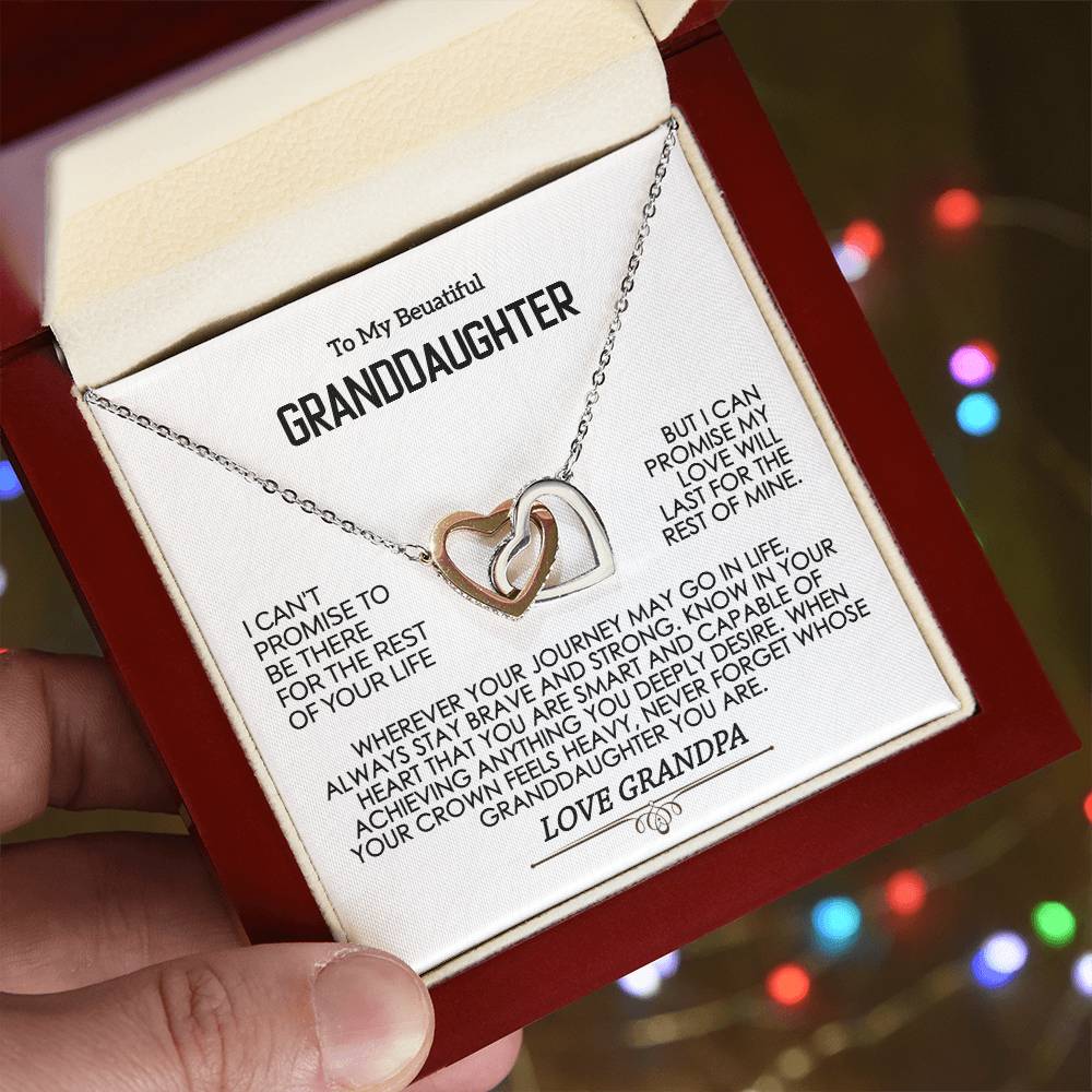 To My Granddaughter - Birthday Gift for Granddaughter - Interlocking Hearts Necklace