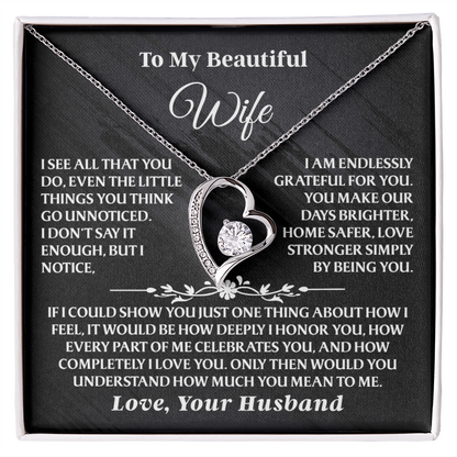 To My Wife – Forever Love Necklace Gift Set – She Opens the Box… and Knows She's Appreciated