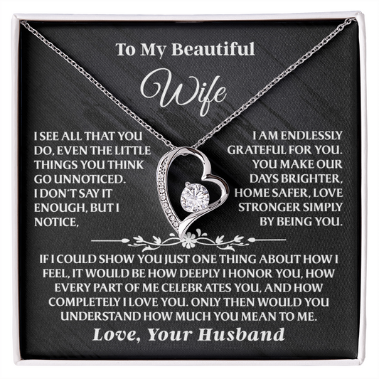 To My Wife - The “I See All That You Do” Moment Necklace