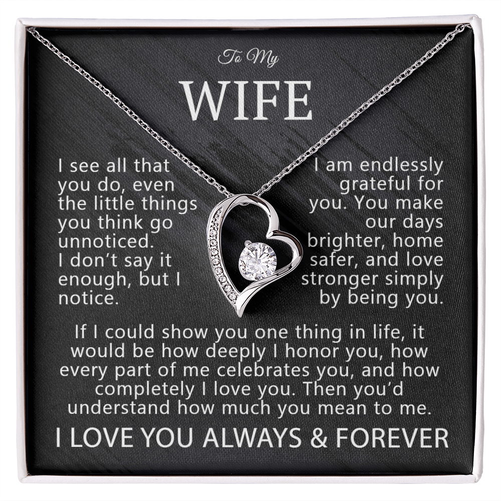 To My Wife – "I Notice You" Forever Love Necklace