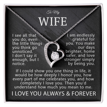 To My Wife – "I Notice You" Forever Love Necklace