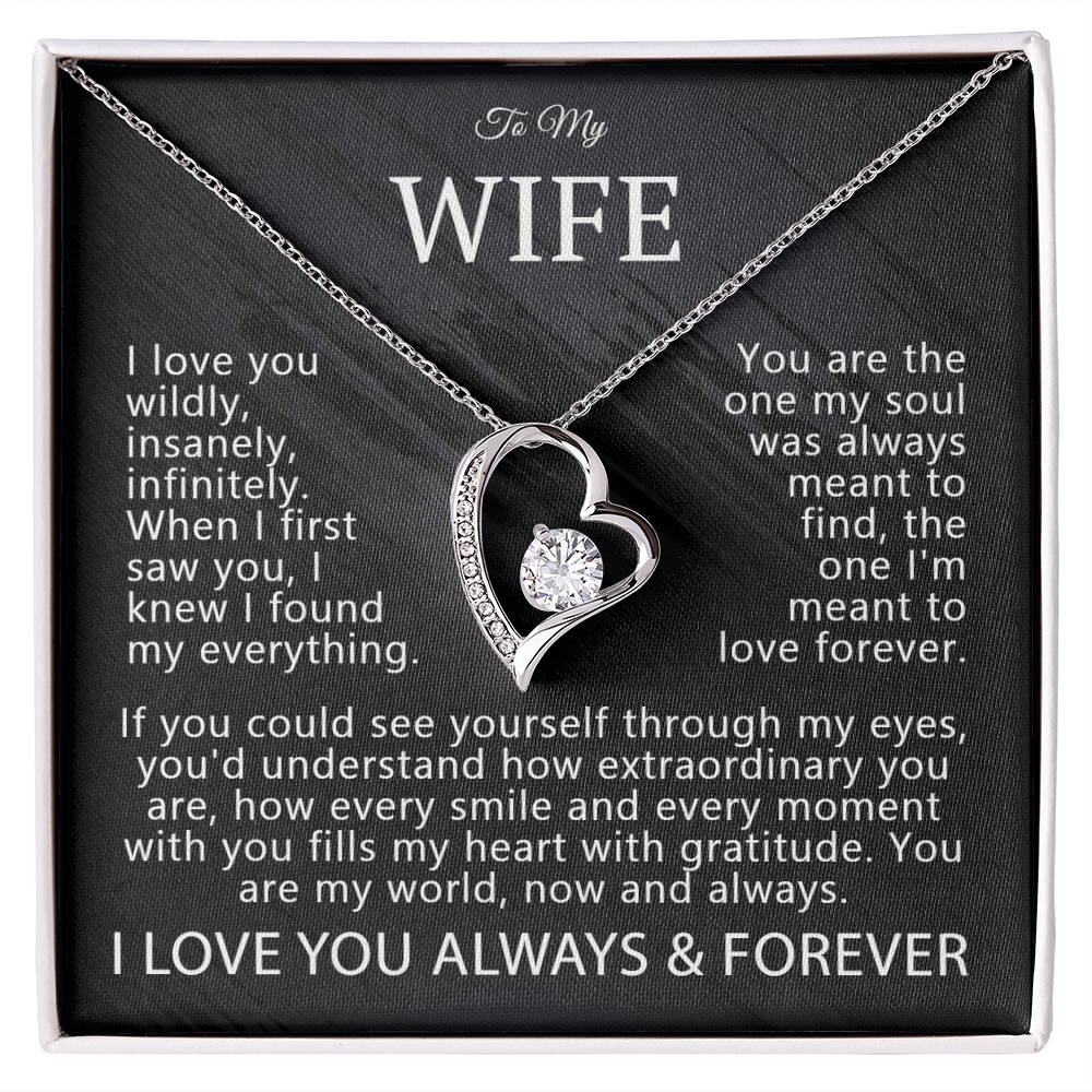 To My Wife – "I Love You Wildly" Necklace Gift Set