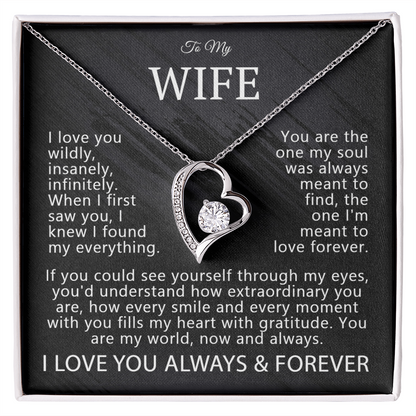 To My Wife – "I Love You Wildly" Necklace Gift Set