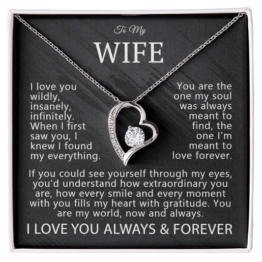 To My Wife – "I Love You Wildly" Necklace Gift Set