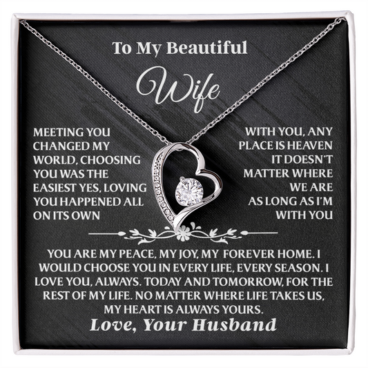 Heaven With You Wife Necklace Gift Set – She Opens It and Feels Forever Loved