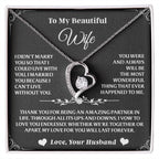 Dazzling necklace with heart charm—perfect way to say “I love you” to your wife.