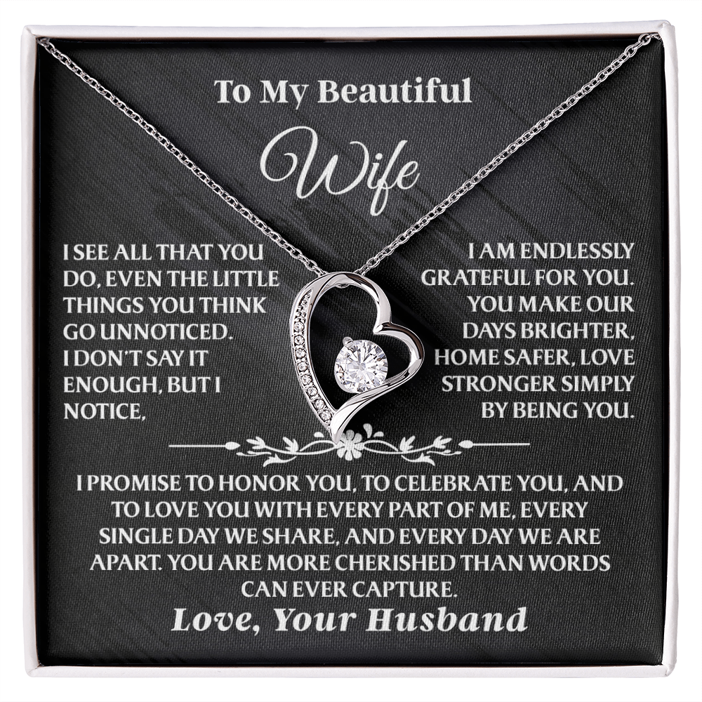 To My Wife – Forever Love Necklace Gift Set – She Opens the Box… and Knows She's Appreciated