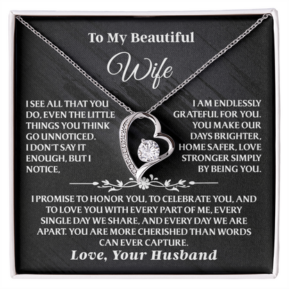 To My Wife – Forever Love Necklace Gift Set – She Opens the Box… and Knows She's Appreciated
