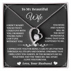Celebrate your love story with this elegant Forever Love necklace, the perfect way to show your wife she's still your one and only.