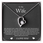 Show your wife how much she means with this stunning necklace. Featuring the words “You Are My Reason,” it’s a gift of love, loyalty, and lifelong commitment.

