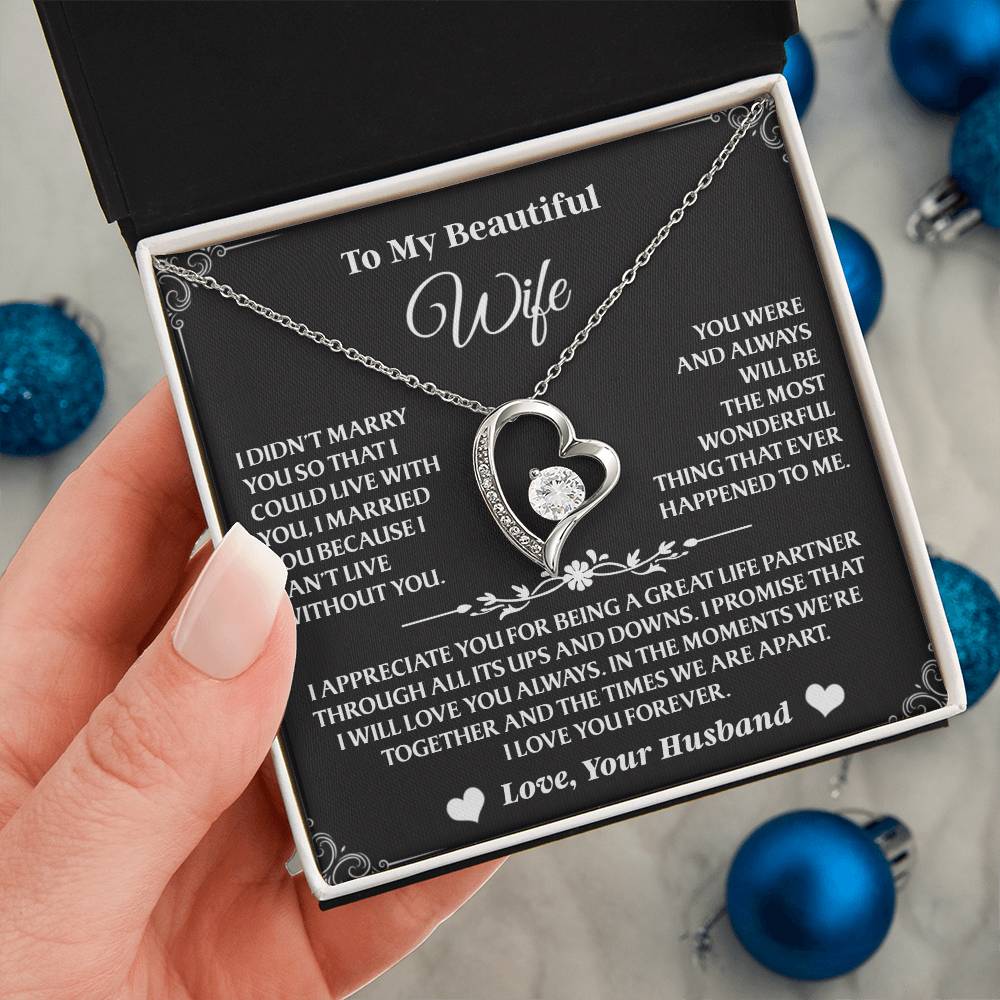 A heartwarming necklace for your wife that speaks louder than words, symbolizing a forever kind of love and affection.