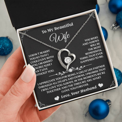 A heartwarming necklace for your wife that speaks louder than words, symbolizing a forever kind of love and affection.