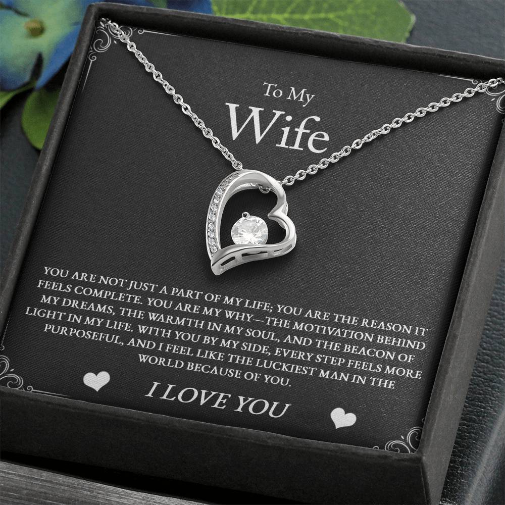 Meaningful necklace gift for the love of your life. The message “You Are My Reason” reminds her daily how much she’s valued, loved, and appreciated as your life partner.