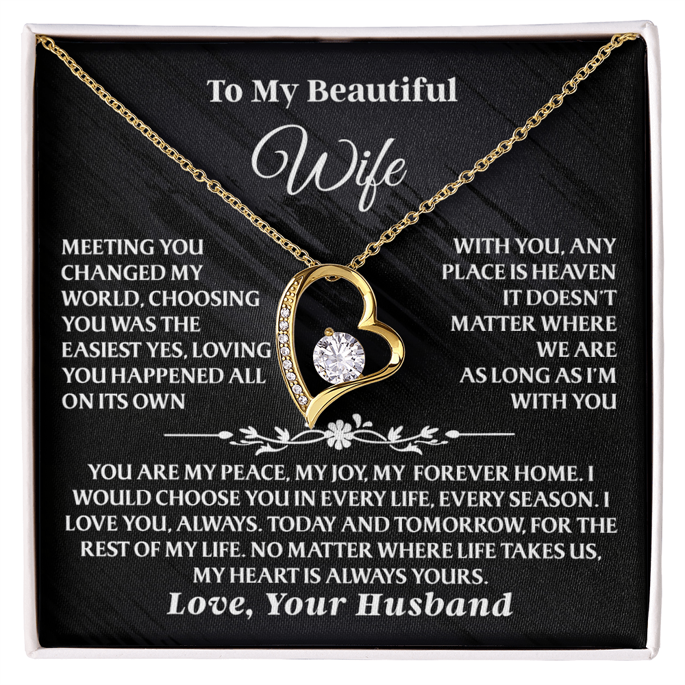 Heaven With You Wife Necklace Gift Set – She Opens It and Feels Forever Loved